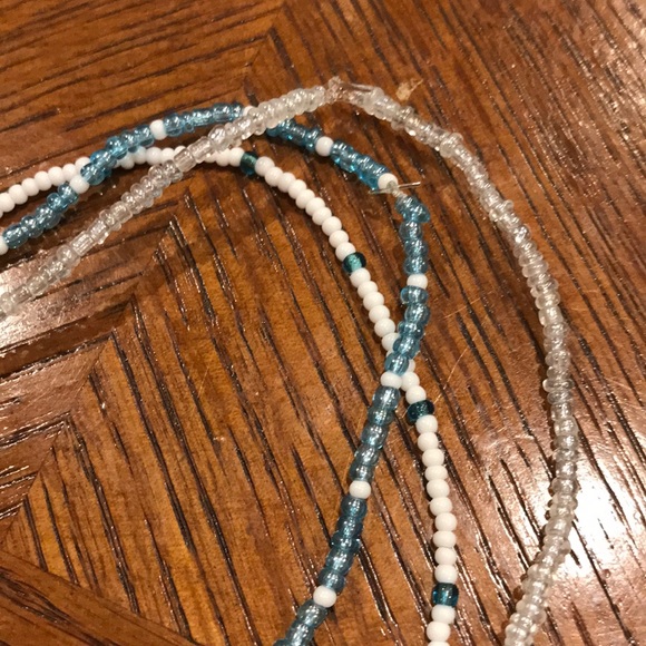 Ocean 3 piece seed bead anklet set - Picture 3 of 3